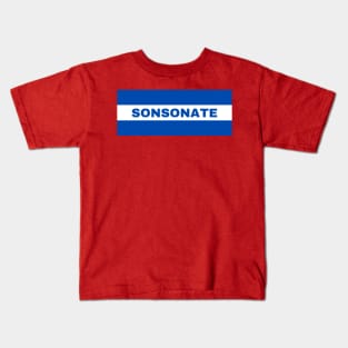 Sonsonate City in El Salvador Flag Colors Kids T-Shirt